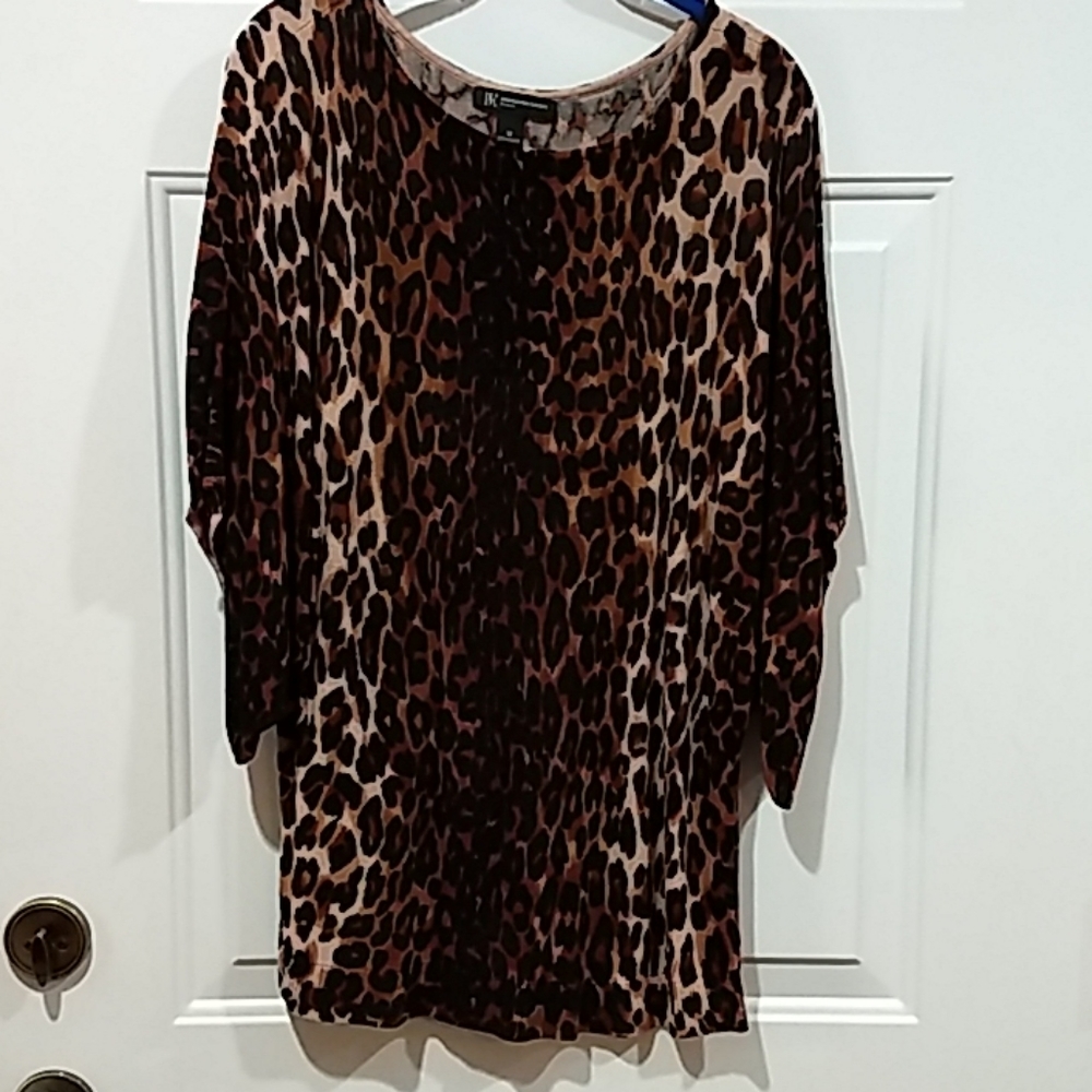 INC animal print 1X dolman sleeve sweater